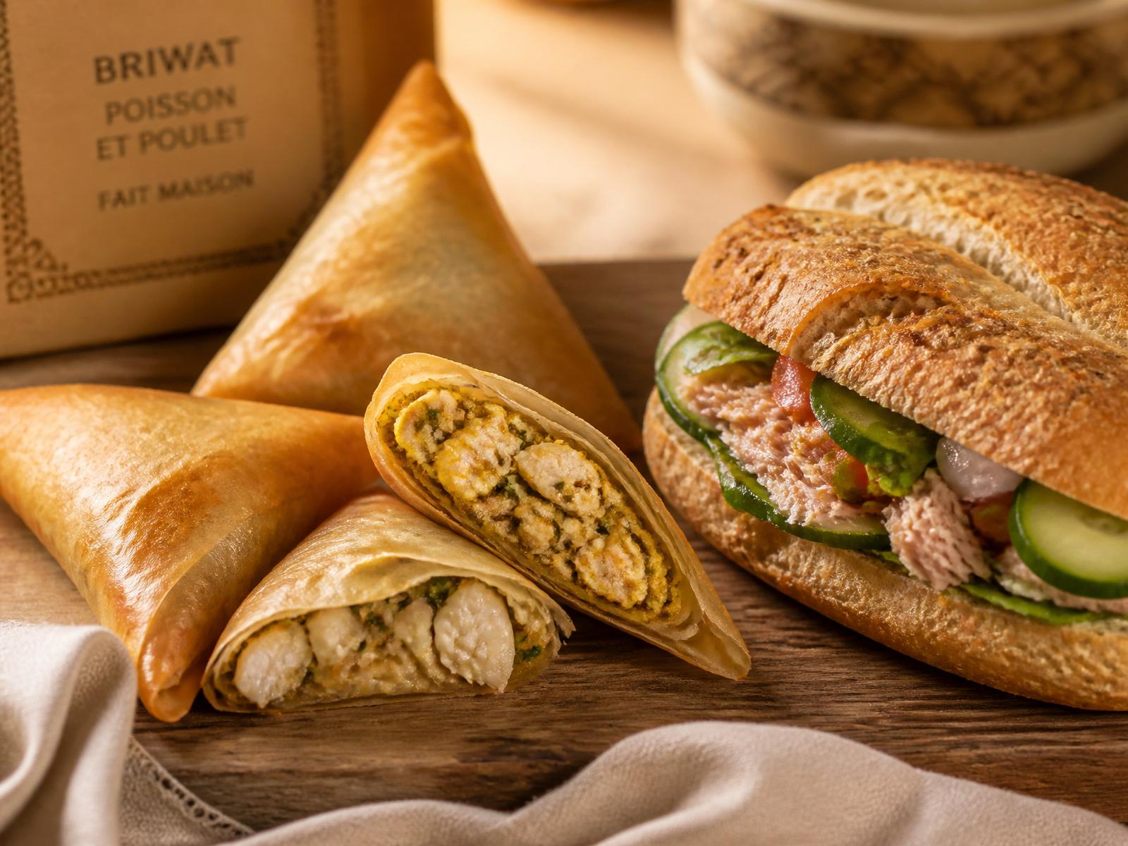 Verse briwat en belegd broodje van Boulangerie Paris